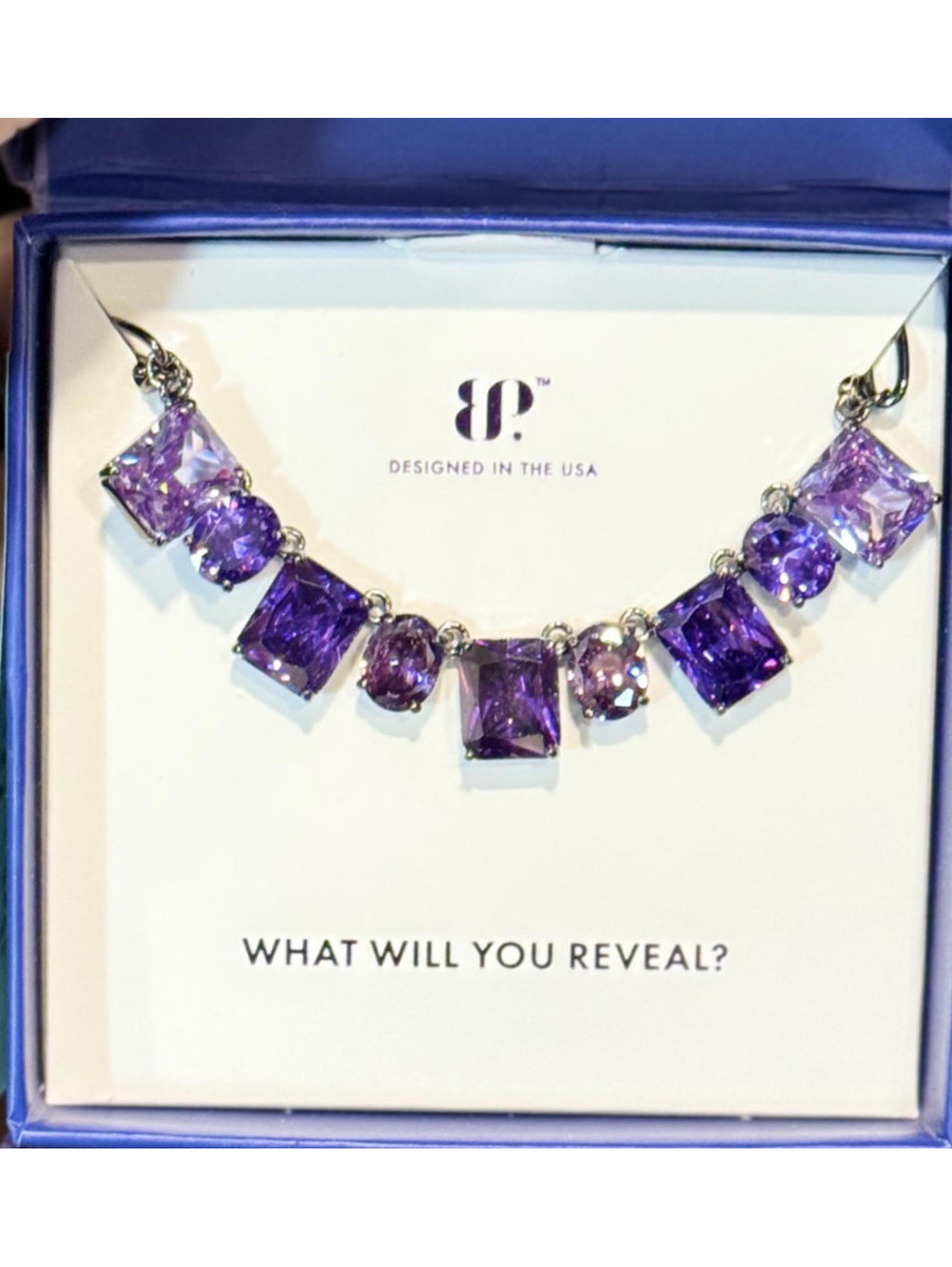 Bomb Party Sirens Necklace "Midnight Currents" Amethyst Hematite "Jewel Candy"